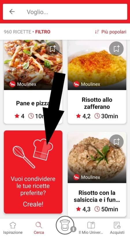 highlighting the create and share recipes feature from the recipe search page in the Companion app