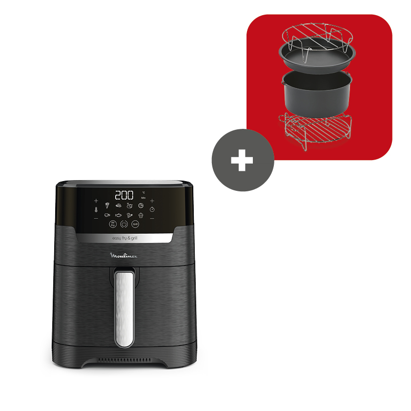 Moulinex Pack Esclusivo Online - Friggitrice Ad Aria 4.6L Easy Fry et Grill Accessorio Easy Fry Xl